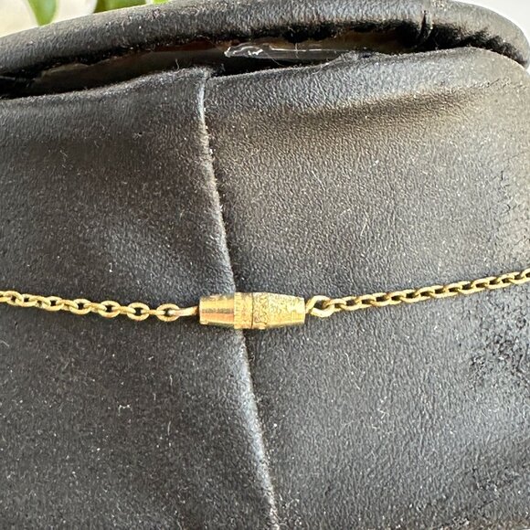 Purple Glass Disc Bead Choker Necklace With Brass Accents 14" Handmade Jewelry - Picture 8 of 8